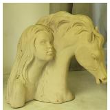 Austin Fisher Horse & Girl Sculpture