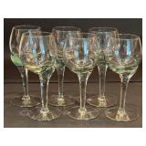 (6) Swaziland Handcrafted Crooked Stem Wine Glasse