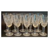 (10) Waterford Cut Crystal Lismore Sherry Glasses