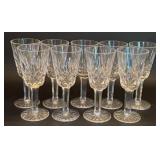 (9) Waterford Cut Crystal Lismore Sherry Glasses