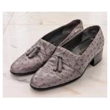 Napoleon Gray Ostrich Quill Dress Shoes
