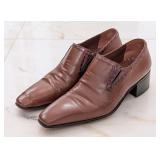 Artioli Brown Leather Crocodile Dress Shoes