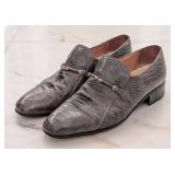 Moreschi Gray Ostrich Leg Dress Shoes