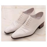 Napoleon White Leather Lizard Skin Dress Shoes