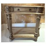 1-Drawer Console Table With Distressed Beige Finis