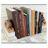 Gilded Bronze Bookends on Wooden Bases, Invitation