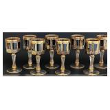 8 Moser Bohemian Art Glass Goblets