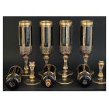 7 Moser Bohemian Crystal Champaign Flutes