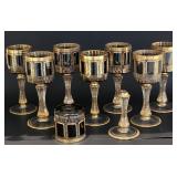 8 Moser Bohemian Art Glass Goblets
