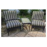 Neoclassical Style Wrought Iron Patio Chair Set Wi
