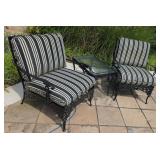 Neoclassical Style Wrought Iron Patio Chair Set Wi