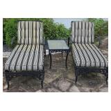 Neoclassical Style Chaise Lounge Set With Table