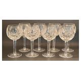 (8) Waterford Cut Crystal Lismore Balloon Wine Gla