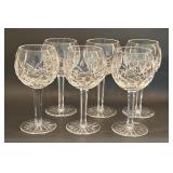 (6) Waterford Cut Crystal Lismore Balloon Wine Gla