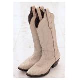 Loveless Custom Boots White Ostrich Quill Cowboy B
