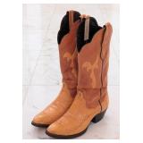 Loveless Custom Boots Tan Ostrich Leg Cowboy Boots