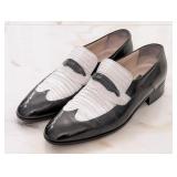 Napoleon Black & White Lizard Skin Dress Shoes