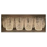 (9) Waterford Cut Crystal Lismore Double Old Fashi