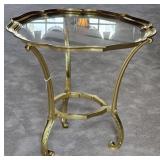 Brass Hollywood Regency Style Side Table