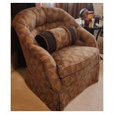 Tan Triangle Patterned Tufted Armchair