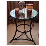 Hollywood Regency Style Glass Side Table