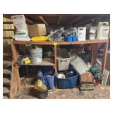 Contents Including Totes, Animal Trap, Hand Tools,