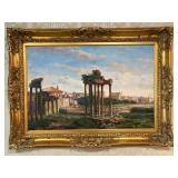 Roman Forum Scene Oil On Canvas
