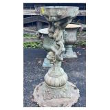 Cast Metal Cherub Bird Bath