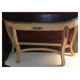 Louis XV Style Demilune Console Table With Marble