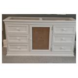 Pottery Barn White Dresser With A Shadow Box Top