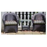Black Wicker Patio Chairs And Side Table