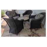 Black Wicker Patio Conversation Set