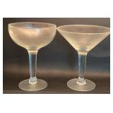 Frosted Oversized Margarita & Martini Glasses