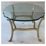 French-Style Glass Top Coffee Table With Polished