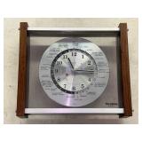 Verichron Quartz World Time Clock With Wood Side P