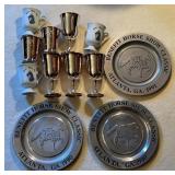 Pewter Benefit Horse Show Classic Plates, Porcelai