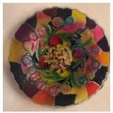 Decorative Multi-Colored Fused Glass Bowl