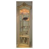 Ivory With Golden Accents Wood & Glass Curio Cabin