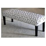 Black And White Geometric Patterned Bench