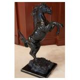 Bronze Over Cast Metal Rearing Horse Statue