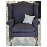 Dark Purple Traditional Patterned Wingback Armchai