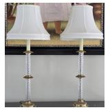 Frederick Cooper Crystal Twist Column Table Lamps