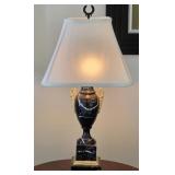 Neoclassical Style Black Marble Urn Table Lamp