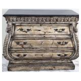 Magnussen Home Marble Top Distressed Silver Leaf D