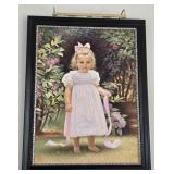 Young Girl In Garden Scene Oil On Canvas By Miguel