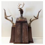 Louis Paul Jonas SCI Resin Elk Statue & Brass Antl
