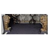 Pair of Bronze Style Lion Half Bust Decor
