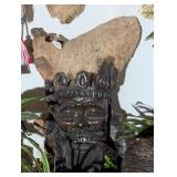 Large Live Edge Carved African Ironwood / Lead Woo