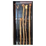 (7) Carved Wood Walking Sticks
