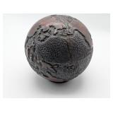 World Globe Carved Container